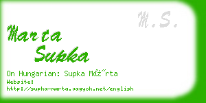 marta supka business card